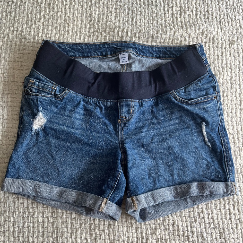 Maternity jean shorts
